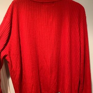 Casual Corner Sweaters - Red Button Cardigan Casual Corner Sweaters - Red Button Cardigan